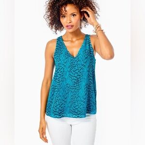Lilly Pulitzer Turquoise Patterned Tank Top